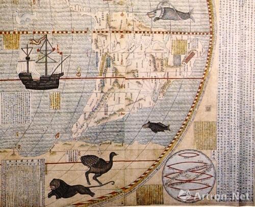 坤舆万国全图:中国最早的彩绘世界地图_藏趣逸