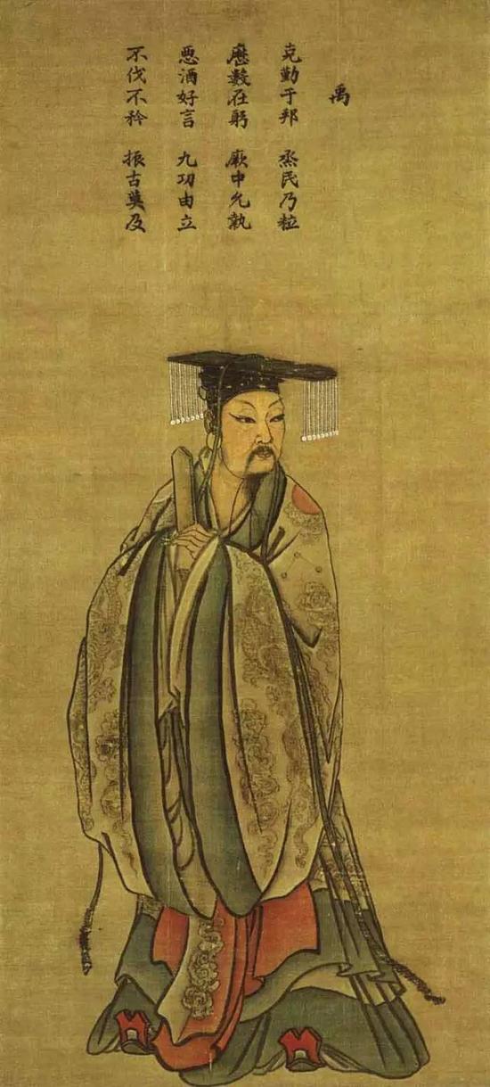 《夏禹王像》宋 马麟 绢本设色 纵249厘米 横113厘米<br />
台北故宫博物院藏
