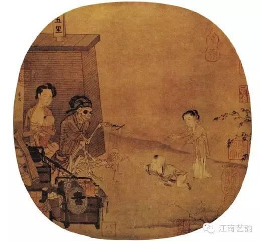 《骷髅幻戏图》 南宋 李嵩 26.3cm×27cm<br />
故宫博物院藏