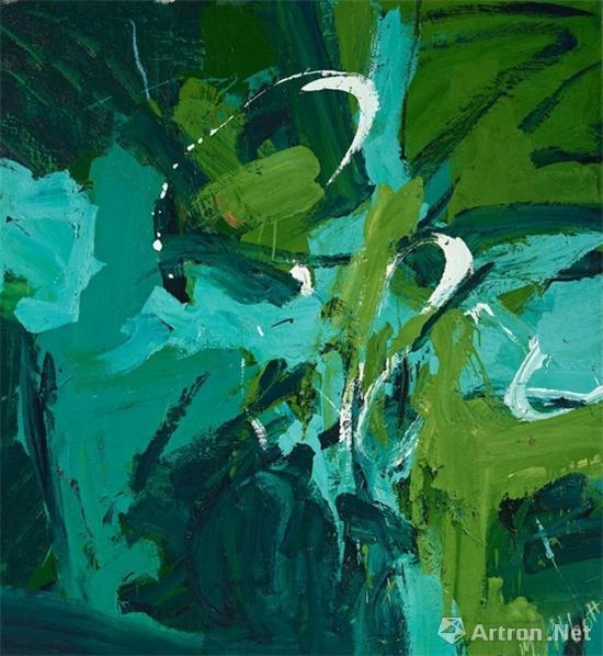 玛丽·艾伯特，《全绿》（All Green，1954）。图片：Courtesy of the Denver Art Museum， gift of Janis and Tom McCormick， ©Mary Abbott