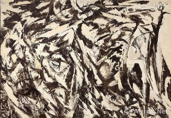李· 克拉斯纳，《 烧焦的风景》（Charred Landscape，1960）。Craig A。 Ponzio藏品。摄影：William J。 O‘Connor。图片：© 2015 Pollock Krasner Foundation/Artists Rights Society （ARS）， New York