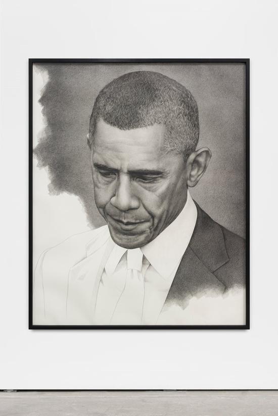 卡尔·亨德尔，《未完成的奥巴马（镜像）》（Unfinished Obama [mirrored]， 2016）。图片：Courtesy of Wentrup Gallery, Berlin.