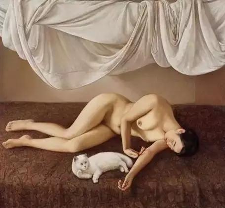 冯导以285万元买下了杨飞云的作品《女人与猫》