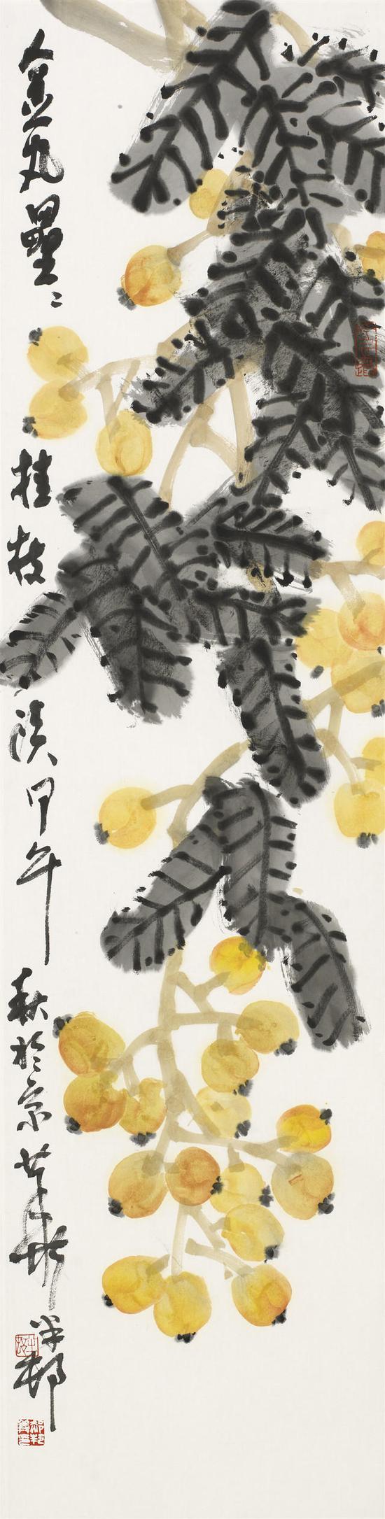 金丸累累桂枝淡 144x36cm