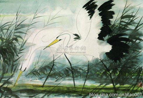林风眠设色纸本《双鹭》，1996春香港苏富比16.1万元人民币成交