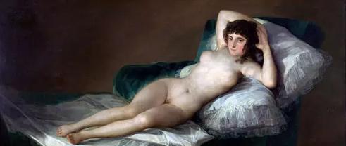 
La maja desnuda, Francisco Goya, c. 1797–1800. Mus