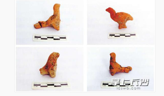 常德唐林出土的石家河文化鸟形陶塑。湖南省文物考古研究所供图