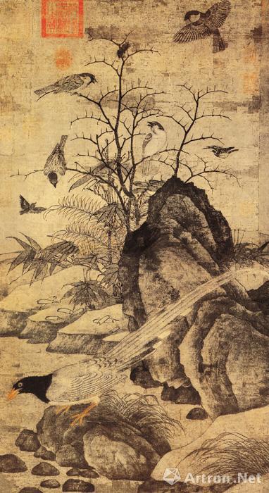 北宋 黄居寀《山鹧棘雀图》 绢本设色 纵97厘米,横53.6厘米 台北故宫博物院藏