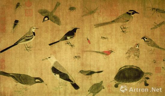 黄筌《写生珍禽图》局部