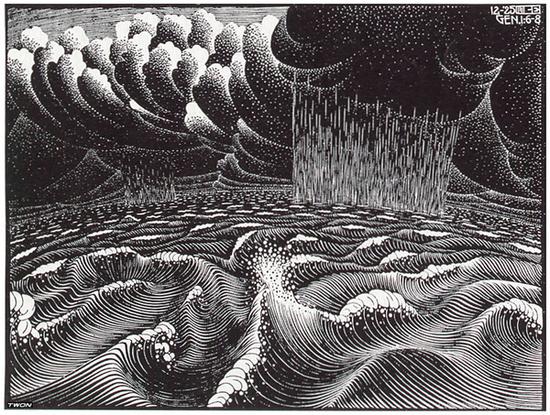 艾雪（Maurits Cornelis Escher, 1898-1972）〈创世纪第二天〉