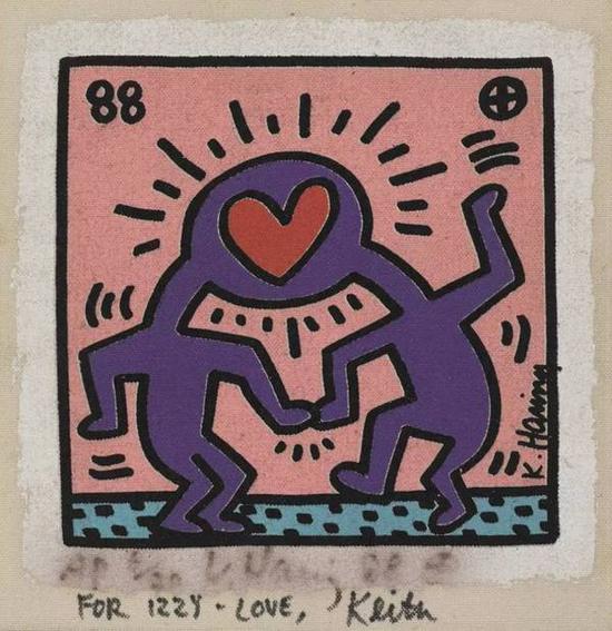 凯斯·哈林,《无题(For Izzy-Love)》,1988。图片:Courtesy Sotheby’s.