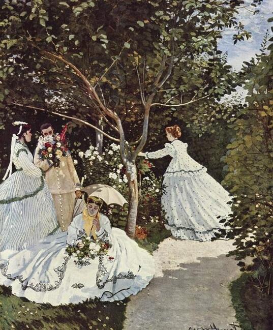 莫奈作品《花园中的女人》(1866)