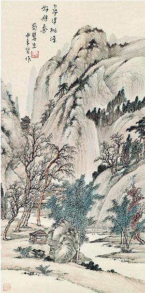 荀慧生 桃园幽居 立轴(2011年上海泓盛5.75万元成交)