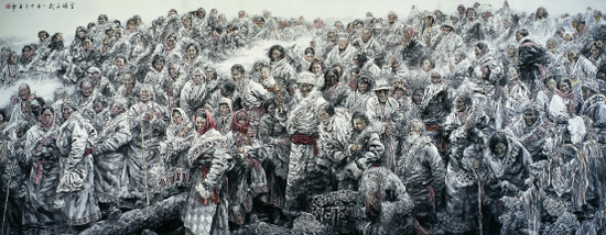 
	《雪域子民》 550cm×220cm 2007