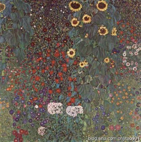 克林姆特的《花园里的向日葵》