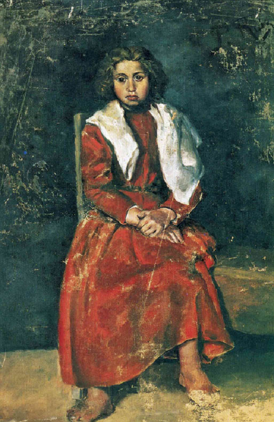 毕加索，裸脚女孩，1895（时年艺术家14岁）