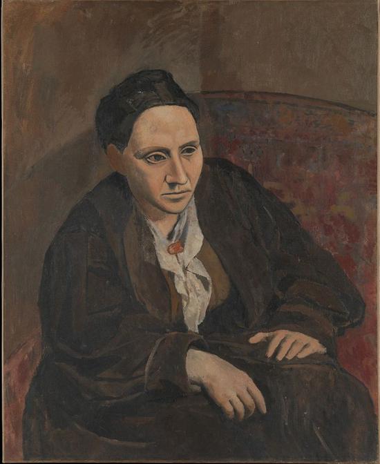 毕加索为文艺评论人格鲁德·斯泰因所作肖像（1906）