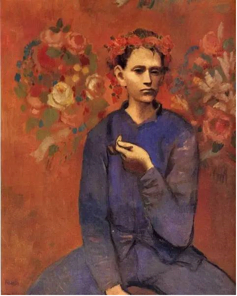 《拿烟斗的男孩》, 毕加索,1905年。