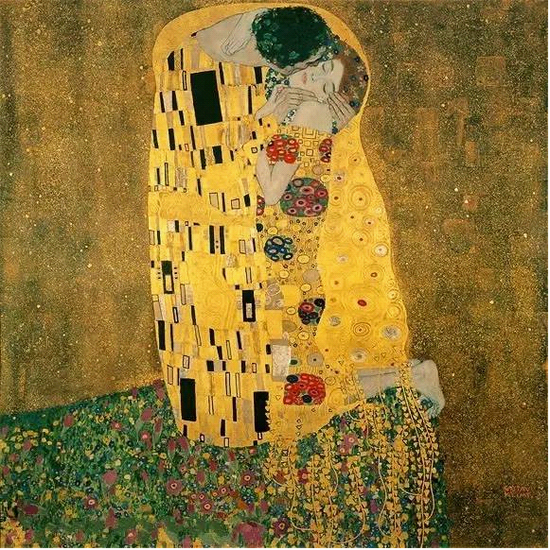《吻》, 克里姆特,1907-1908年。