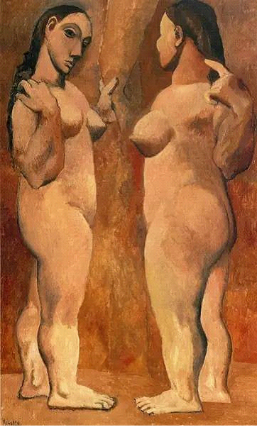 《两个裸妇》，毕加索新古典时期作品，1906年。