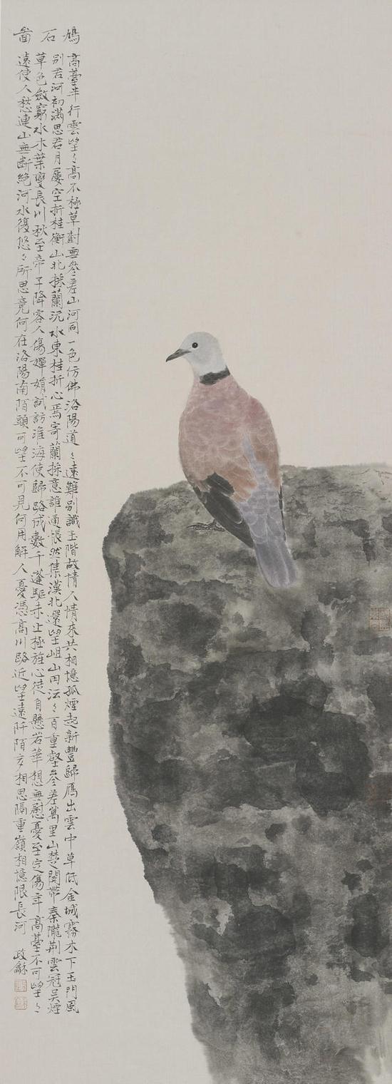 方政和，《为爱秋声》，96x35cm，纸本水墨，2013