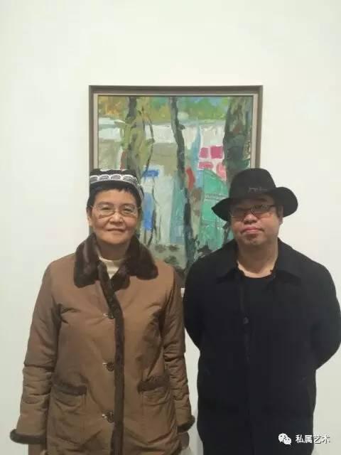 艺术家朱农与评论家曹喜蛙在赛迪画展