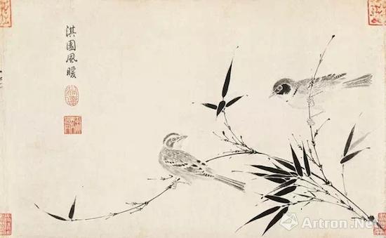 宋徽宗赵佶《写生珍禽图卷》第六段:淇园风暖