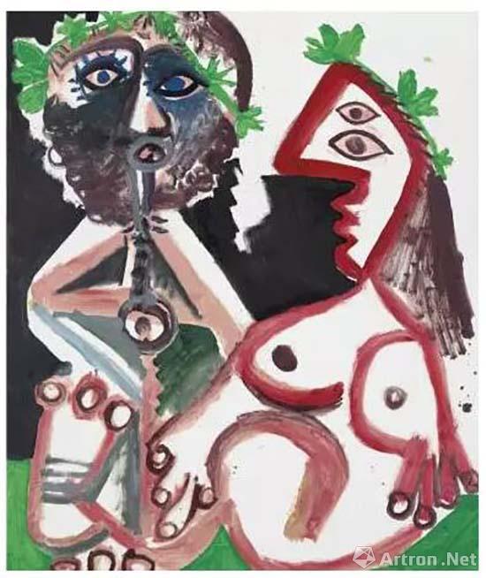 巴布罗?毕加索 《笛子演奏家和裸女》 1970年作 成交价：英镑 4,645,000