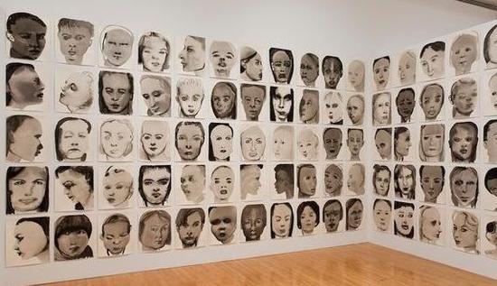 Marlene Dumas系列作品《为自己造墓碑》(Measuring your own Grave),2008年在迈阿密当代艺术博物馆展出。