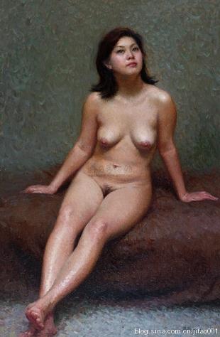 靳尚谊 《坐着的女人体》 90×60cm 2004嘉德春拍拍出121万元