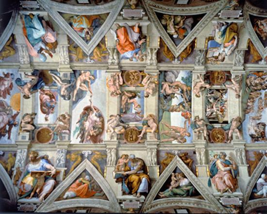 米开朗基罗，西斯廷天顶壁画，1508-1512