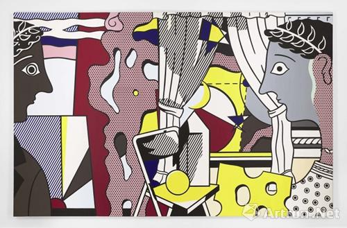 Roy Lichtenstein，Cosmology，Lévy Gorvy，Painting，Oil and Magna on canvas，271.8 × 425.5 尺寸（厘米）