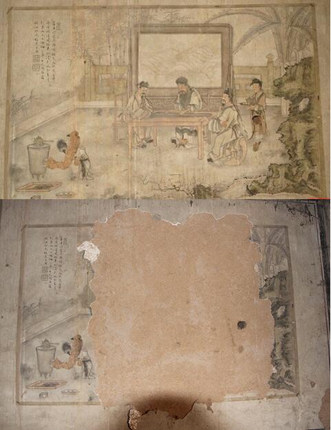 普照寺被盗壁画对比图