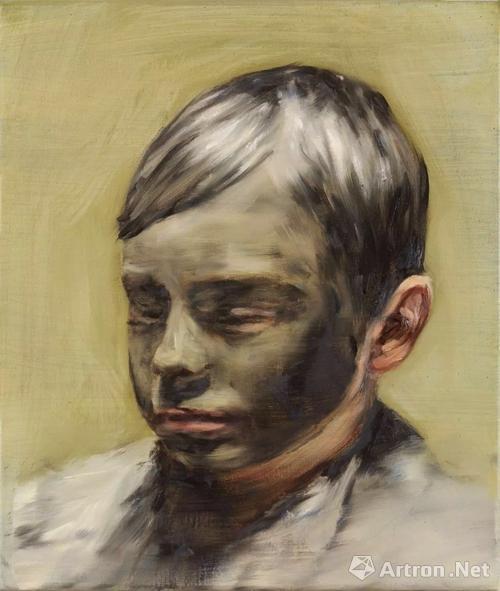 　　Micha?l Borremans, 《Mud Boy》 (2017年)。布面油画，42 x 36 厘米
