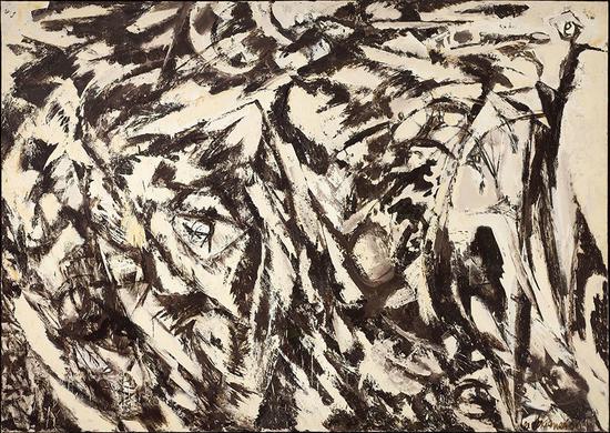 李·克拉斯纳,《 烧焦的风景》(Charred Landscape,1960)。Craig A。 Ponzio藏品。 摄影:William J。 O‘Connor。 图片:© 2015 Pollock Krasner Foundation/Artists Rights Society (ARS), New York