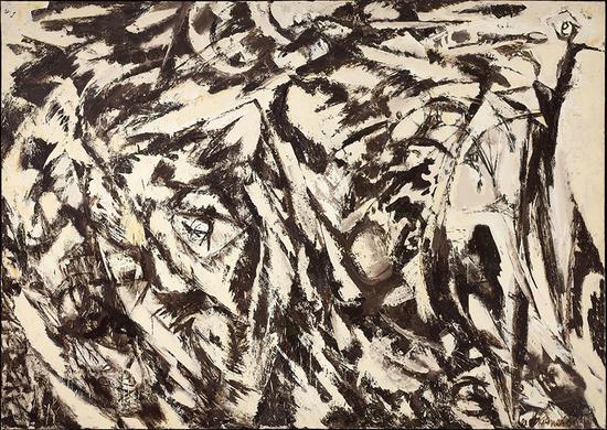 李·克拉斯纳，《 烧焦的风景》（Charred Landscape，1960）。Craig A。 Ponzio藏品。

　　摄影：William J。 O‘Connor。

　　图片：? 2015 Pollock Krasner Foundation/Artists Rights Society （ARS）， New York