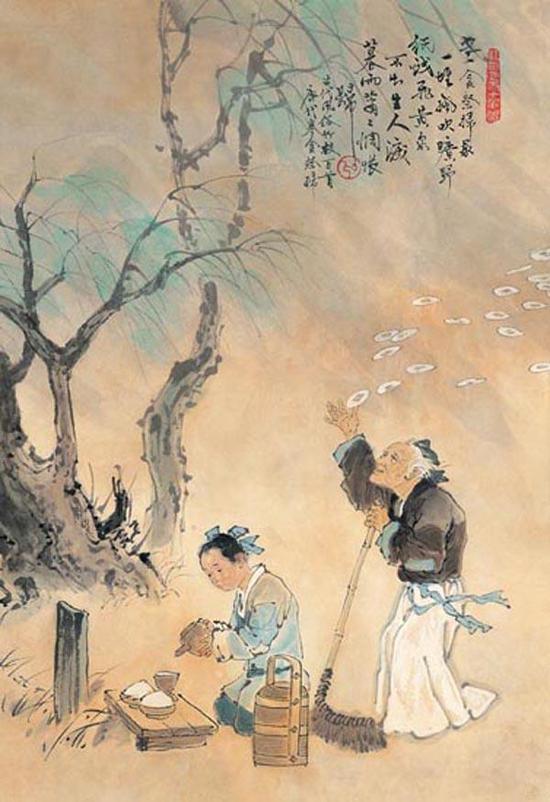 祭墓送纸钱资料图