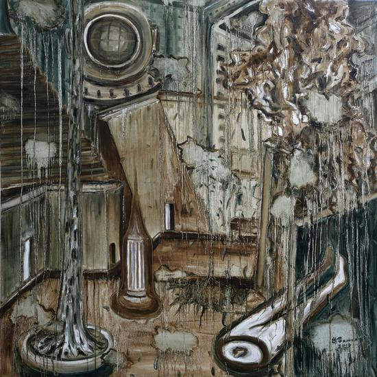 席华《迷城一号》油画155cmx155cm，2013
