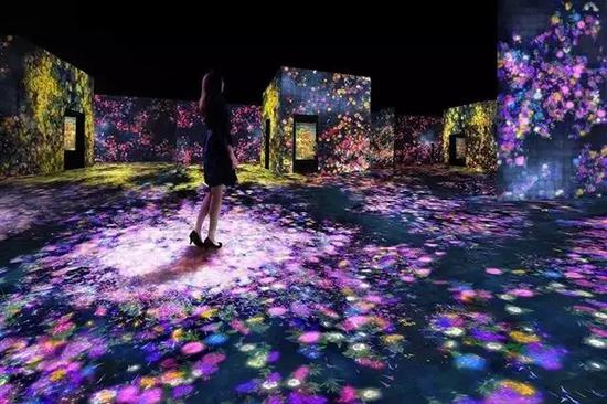 
 《Flower Forest, Lost and Immersed》，teamLab，2017