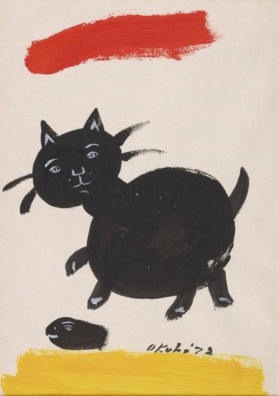 Miné Okubo, 《猫》(1972) 图片：致谢： the Archives of American Art, Smithsonian Institution