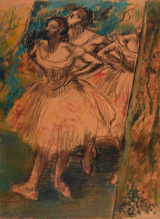 德加，《Dancers in the Wing》（约1900–05）。图片： Courtesy of the Fitzwilliam Museum,Cambridge