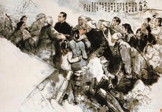 周思聪 《人民与总理》中国画