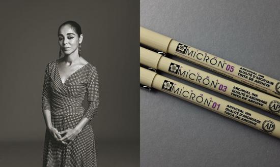 左：Shirin Neshat，图片：courtesy of the artist右：Micron签字笔