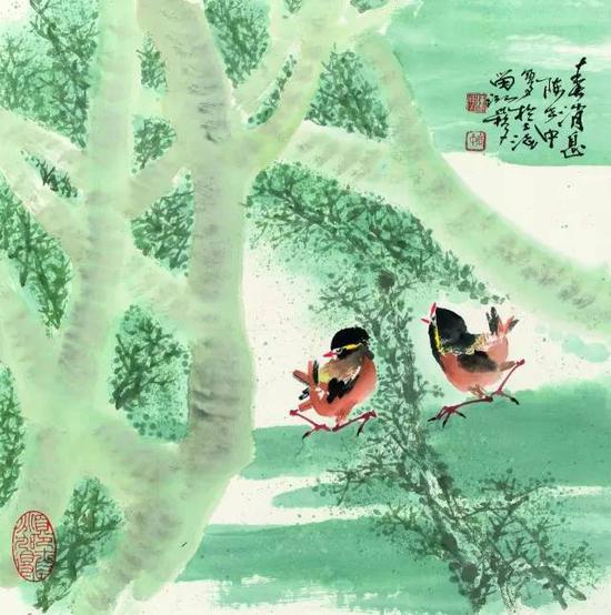 《春消息》 陈世中 国画56cm×56cm