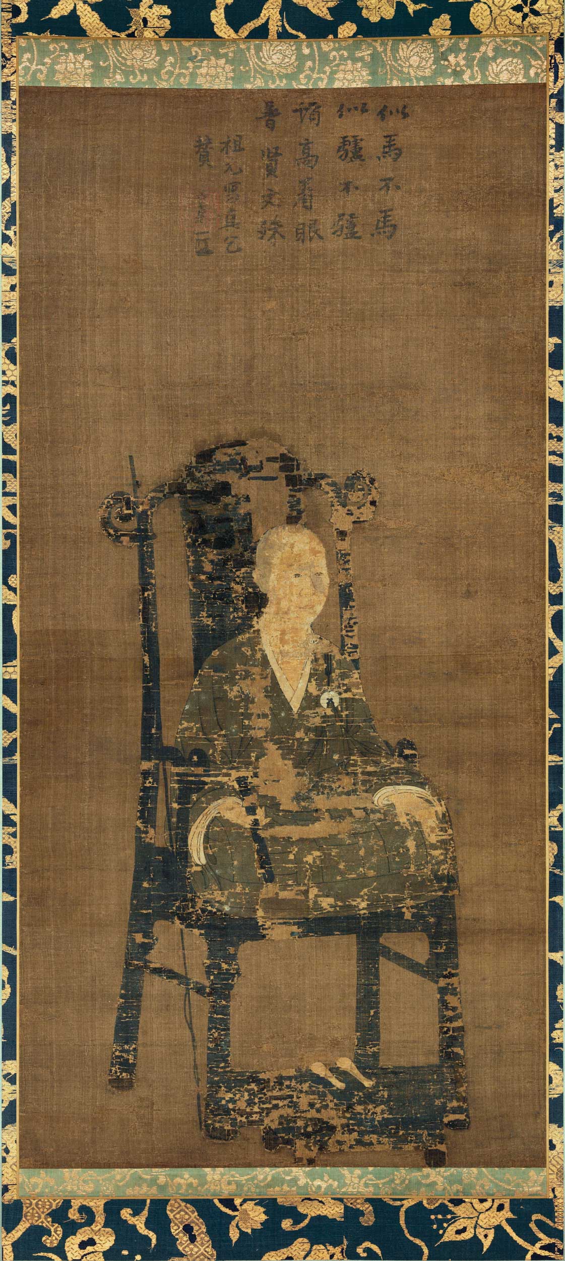 LOT 1862  宋人?大慧宗杲自赞像
1134-1137年作  绢本立轴
79×38.5cm；30×430cm