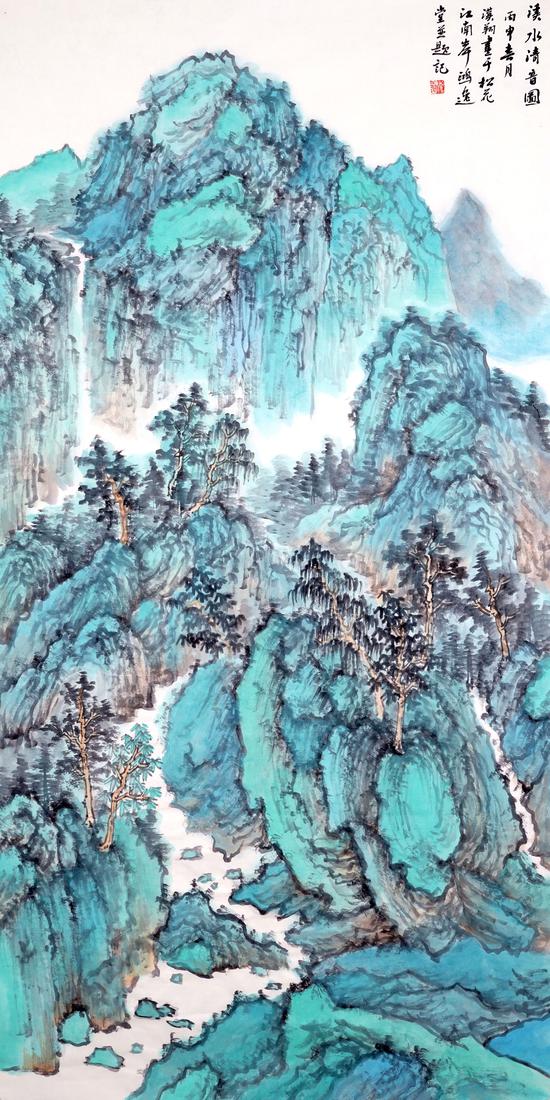 《溪水清音》 138×68cm 2017年