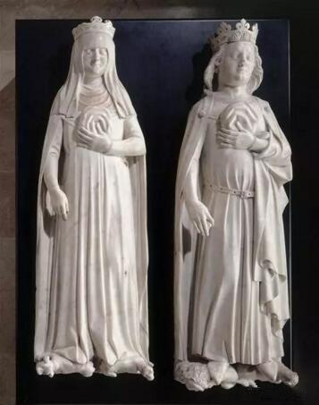 《美丽的查理四世和让娜·德埃夫勒》[Charles IV le Bel (mort le 1er février 1328) - Jeanne d'Evreux (morte le 4 mars 1371)], Jean de Liège，卢浮宫博物馆，巴黎