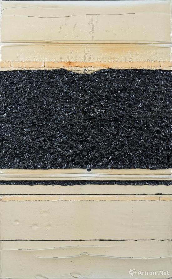 刘韡，《Line No。 1， 2011》，长征空间展位，布面油画， 80.0 × 50.0 厘米