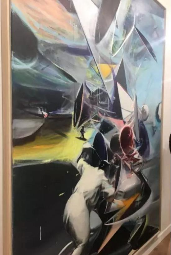 高古轩展位上贾蔼力的作品《Geometry in the sky》 。图片:Jessica Zhang