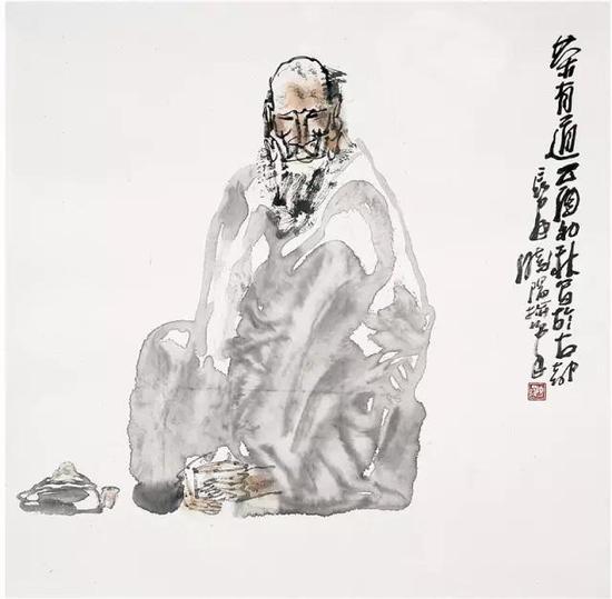 《茶有道》纸本水墨  68cm×68cm  2007年